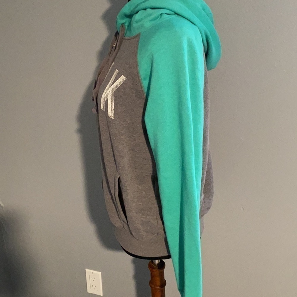 Teal & Grey Zip Up Hoodie size small - Picture 4 of 11